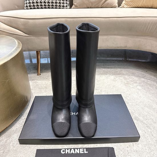 Chanel Classic Chain Riding Boots Soft Leather Comfortable Block Heel