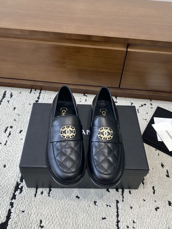 Chanel Vintage Style Leather Loafers Premium Comfortable Sole