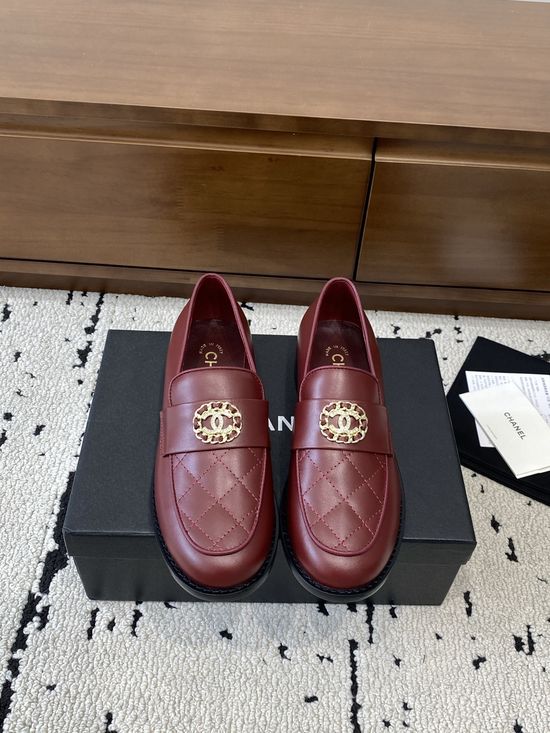 Chanel Vintage Style Leather Loafers Premium Comfortable Sole