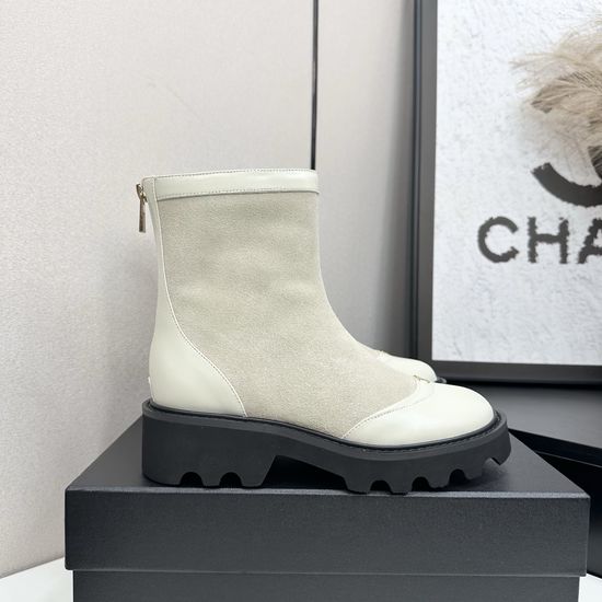 Chanel Genuine Leather Ankle Boots Premium Quality