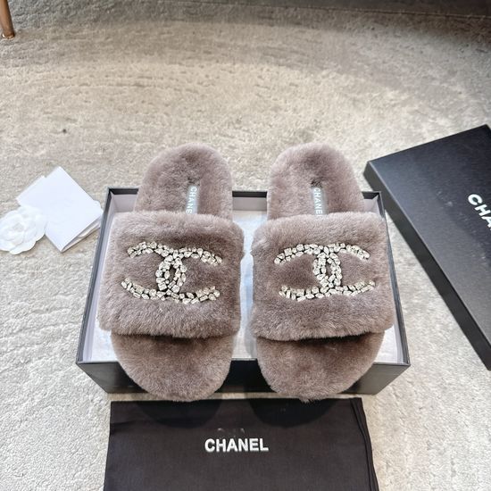 Chanel Premium Thick Sole Wool Lined Slippers