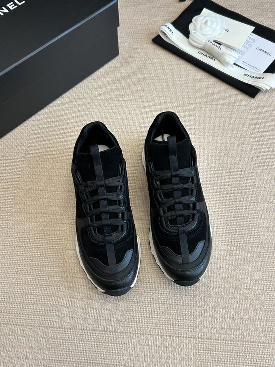 Chanel Premium Thick Sole Casual Leather Sneakers