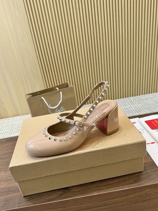 Christian Louboutine Glamorous Patent Leather Bling High-Heeled Shoes