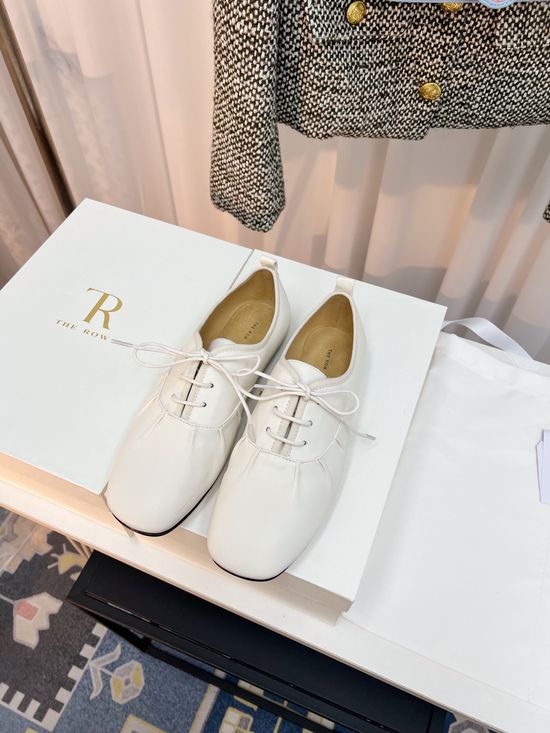The Row Soft Comfortable Leather Casual White Sneakers