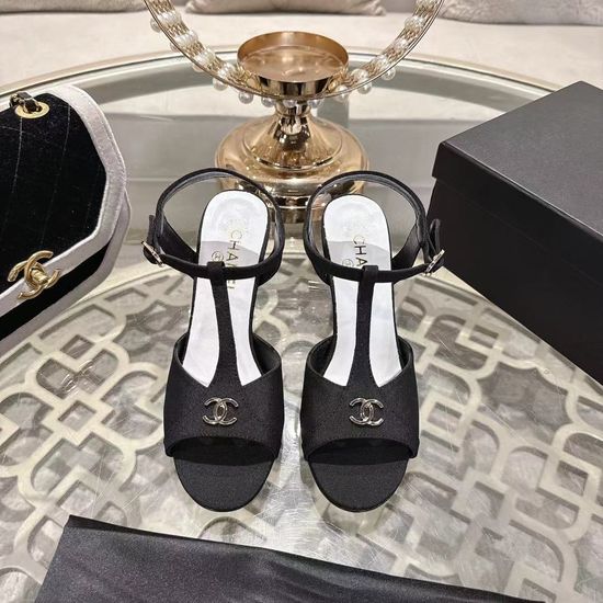 Chanel Classic Patent Leather High Heel Platform Sandals