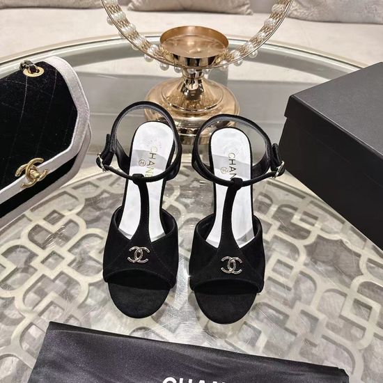 Chanel Classic Patent Leather High Heel Platform Sandals