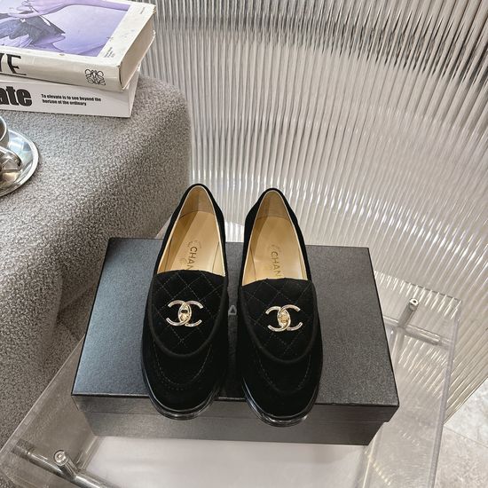 Chanel Classic Suede Loafers with Durable Rubber Sole