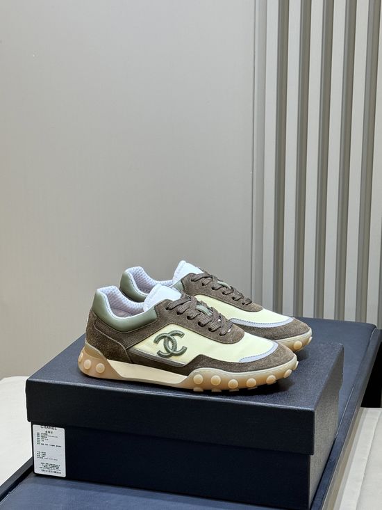 Chanel Suede Fabric Patchwork Non Slip Casual Sneakers