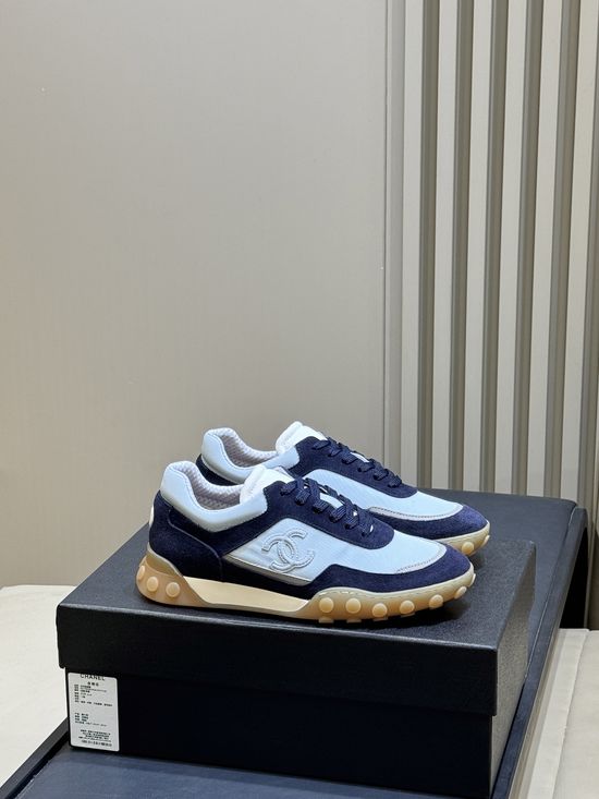 Chanel Suede Fabric Patchwork Non Slip Casual Sneakers