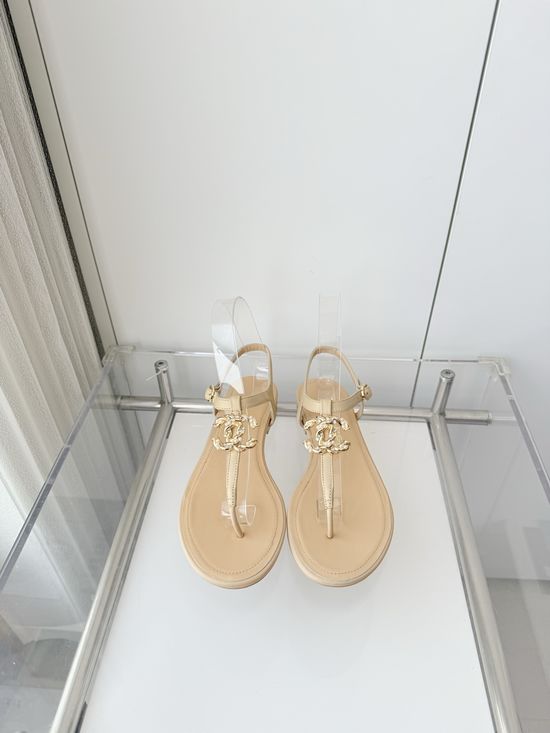 Chanel Premium Sheepskin Low Heel Sandals Italian Leather Sole