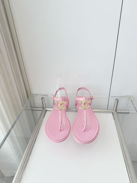 Chanel Premium Sheepskin Low Heel Sandals Italian Leather Sole