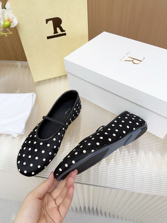 The Row Horsehair Flat Mary Jane Shoes with Rubber Sole