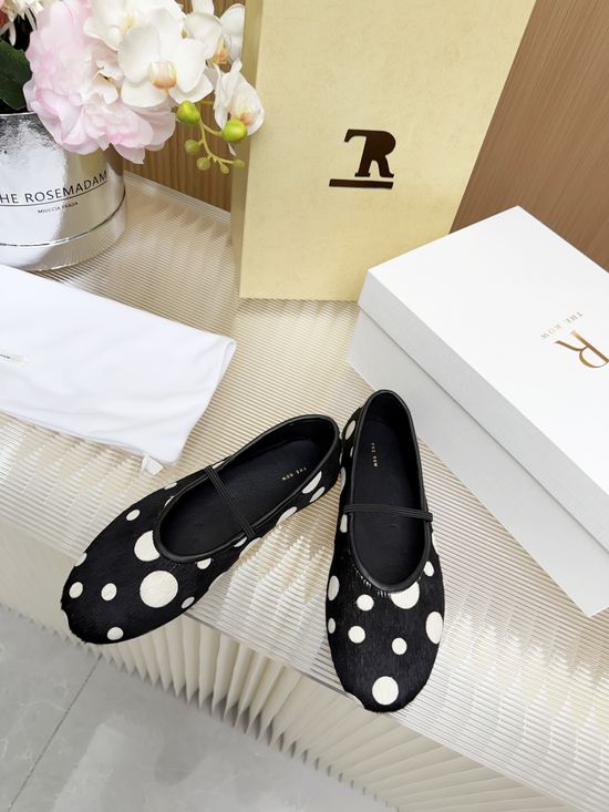 The Row Horsehair Flat Mary Jane Shoes with Rubber Sole