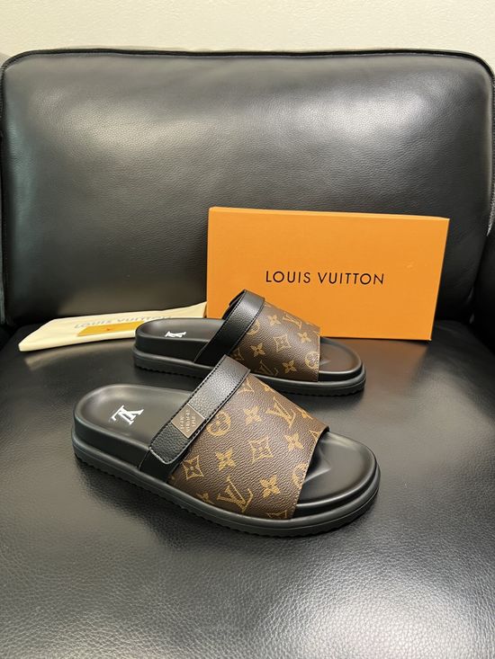 Louis Vuitton Color Block Soft Lining Comfortable Slide Sandals