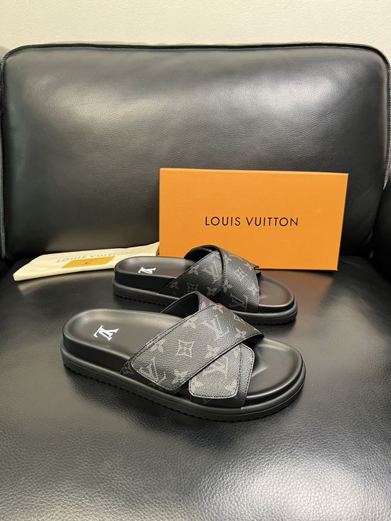 Louis Vuitton Color Block Soft Lining Comfortable Slide Sandals
