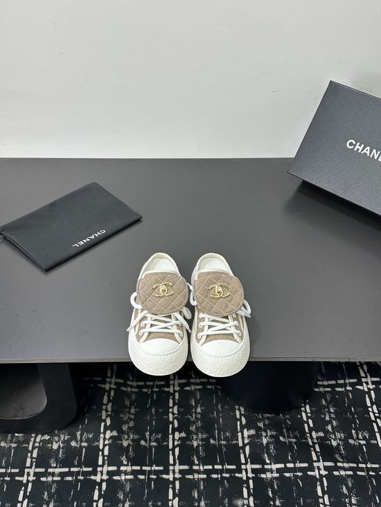 Chanel High-top Slip-on Casual Sneakers with Canvas Upper