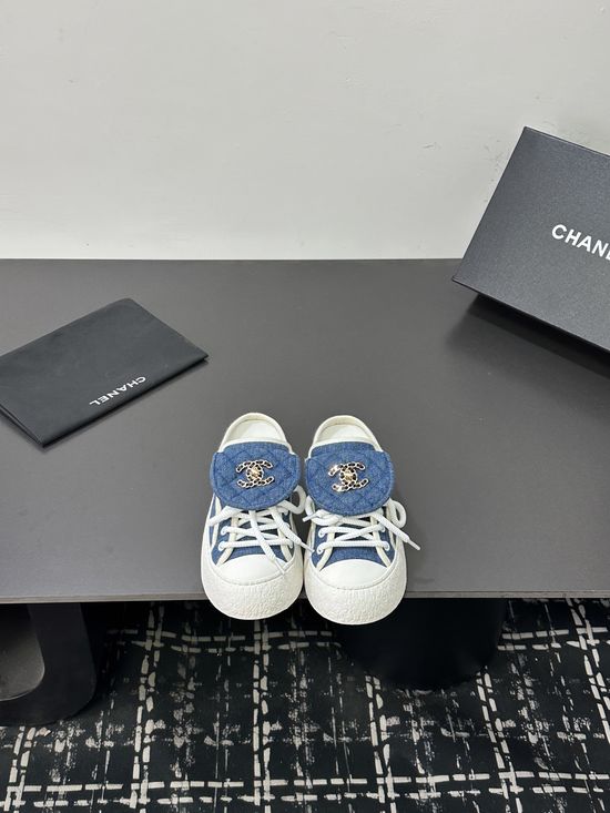 Chanel High-top Slip-on Casual Sneakers with Canvas Upper