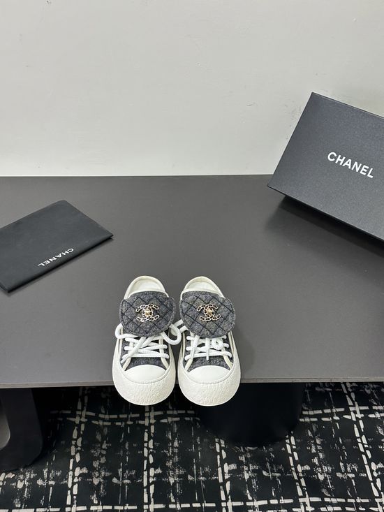 Chanel High-top Slip-on Casual Sneakers with Canvas Upper