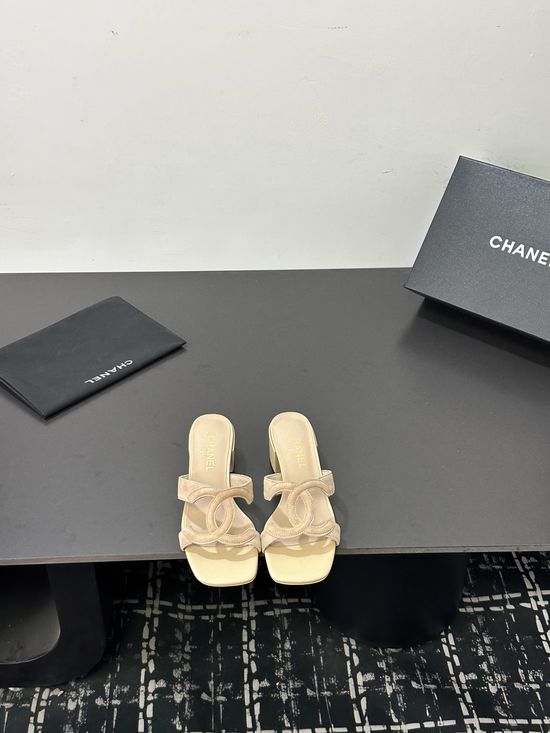 Chanel Lambskin Upper Slippers with Genuine Leather Sole