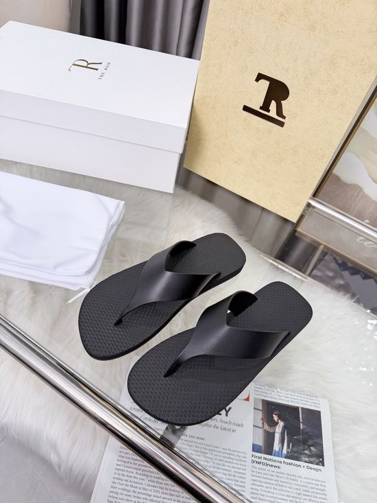 The Row Comfortable Thong Sandals with Textured Footbed and Soft Sole