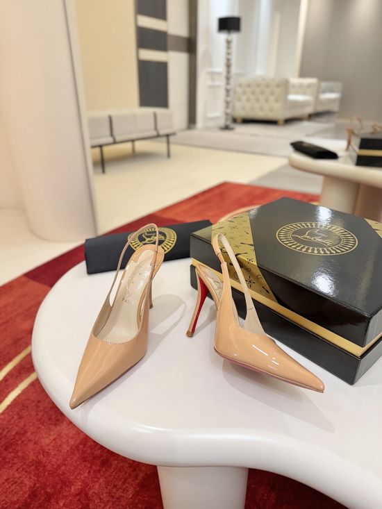 Christian Louboutine Patent Leather Stiletto Heel Pumps Red Bottom