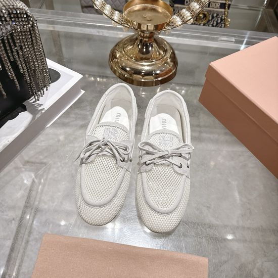 Miu Miu Vintage Suede Bow Decor Slip On Casual Shoes