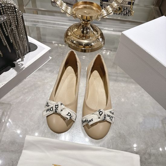 Christian Dior Embroidered Bow Flat Mary Jane Comfortable Casual Shoes