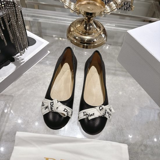 Christian Dior Embroidered Bow Flat Mary Jane Comfortable Casual Shoes