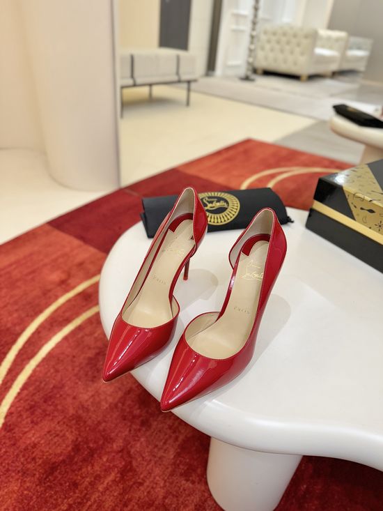 Christian Louboutine Classic Pointed Toe Patent Leather Pumps