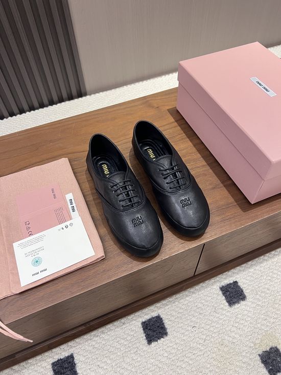 Miu Miu Soft Comfortable Bow Decor Flat Casual Shoes