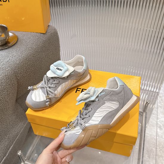 Fendi Sunflower Detachable Casual Sneakers with Retro Logo