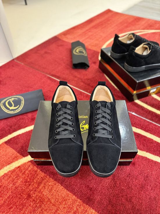 Christian Louboutine Premium Black Suede Low Top Casual Sneakers