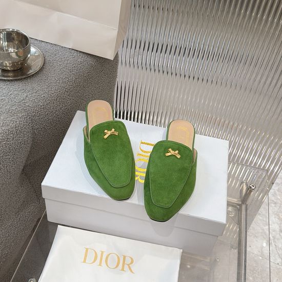 Christian Dior Flat Slides Premium Soft Leather Comfortable Casual Daily Wear
