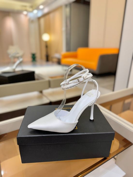 Alevi Milano Rhinestone Decorated High Heel Sandals Premium Silk Upper