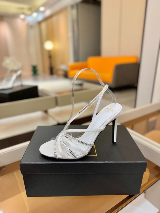 Alevi Milano Rhinestone Embellished High Heel Sandals Silk Upper